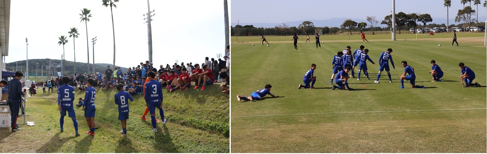 （左）盛り上がった抽選会（右）ダンス部とサッカー部のコラボダンス