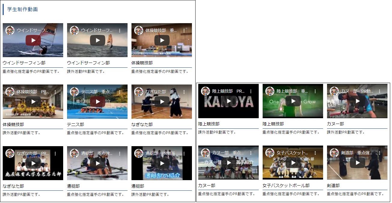 ビデオライブラリページの画像