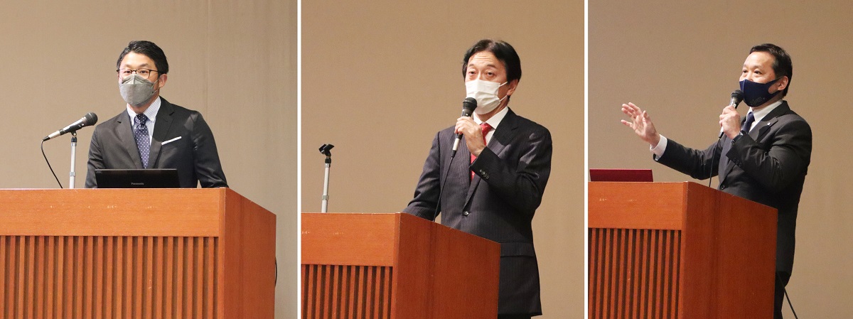 左から）奥村氏、有川氏、前田理事・副学長